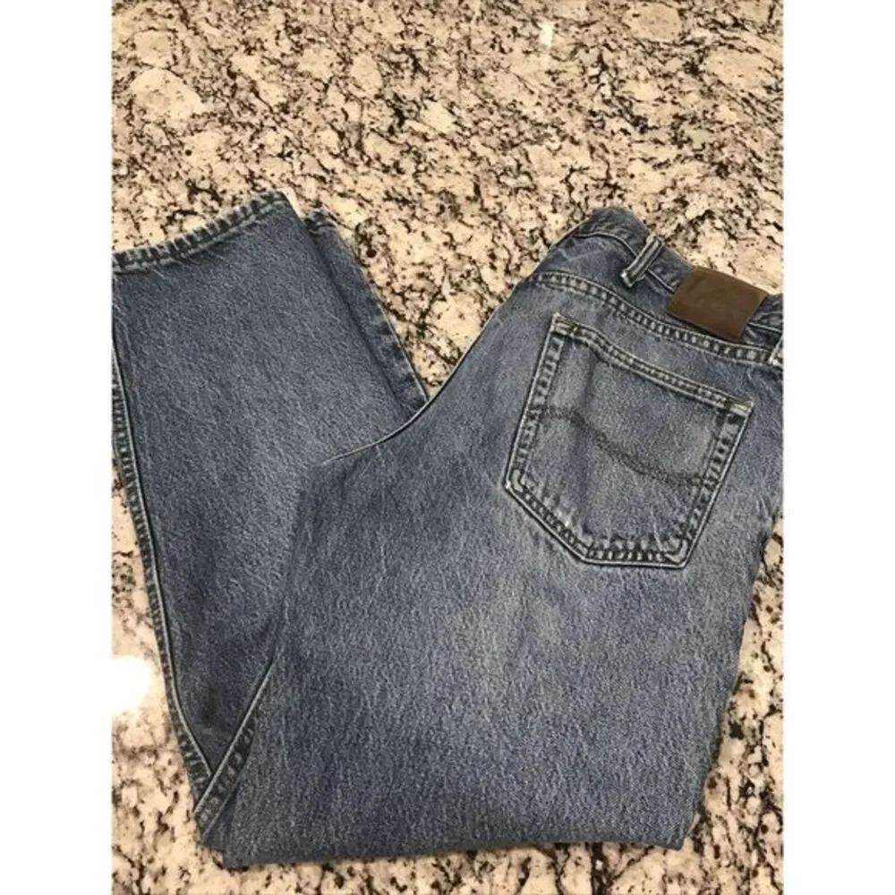 Distressed Lee Regular Fit Mens 36x29 Blue Denim Jeans Kansas City USA 🇺🇸